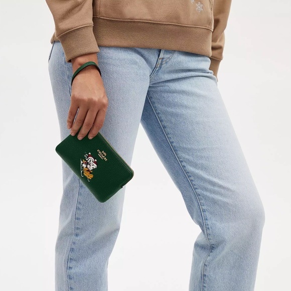 NWT Disney X Coach Corner Zip Wristlet With Sled Motif - Picture 2 of 3